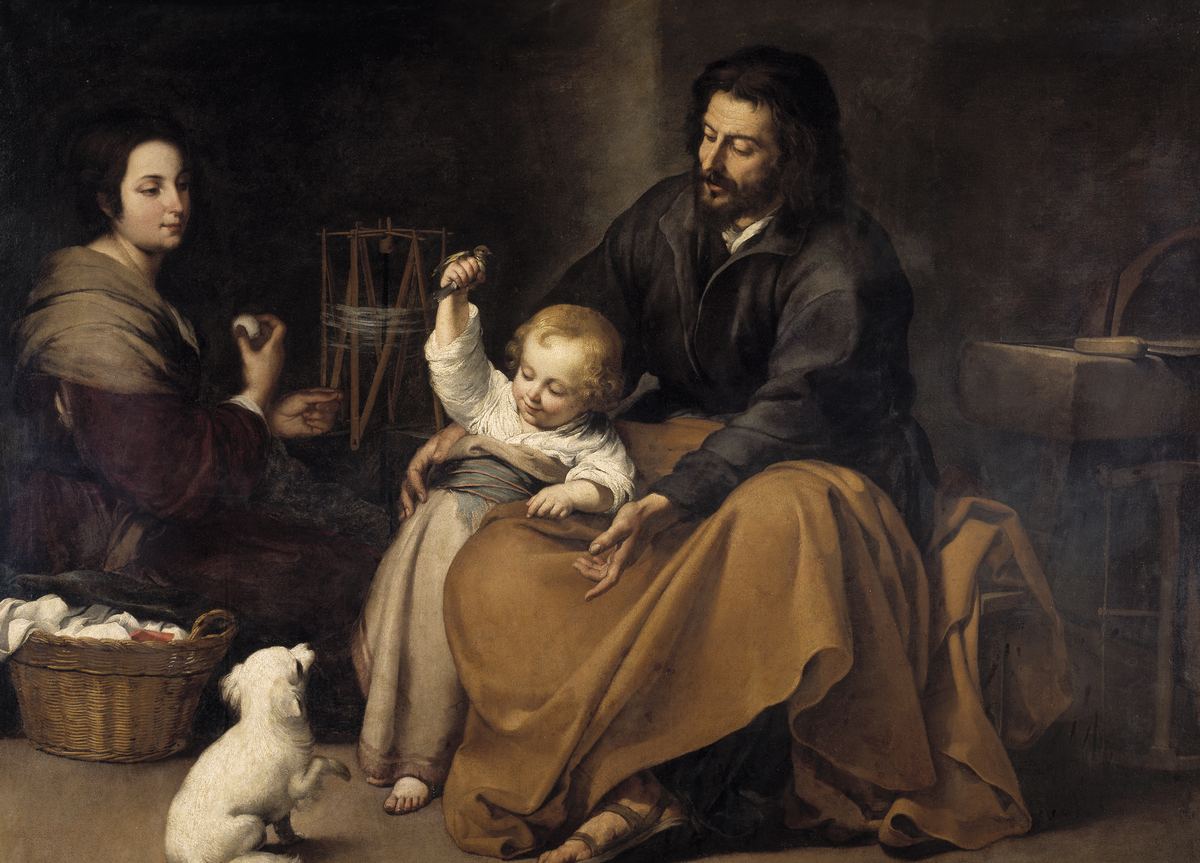 Sagrada Família do passarinho, pintura de Bartolomé Esteban Murillo