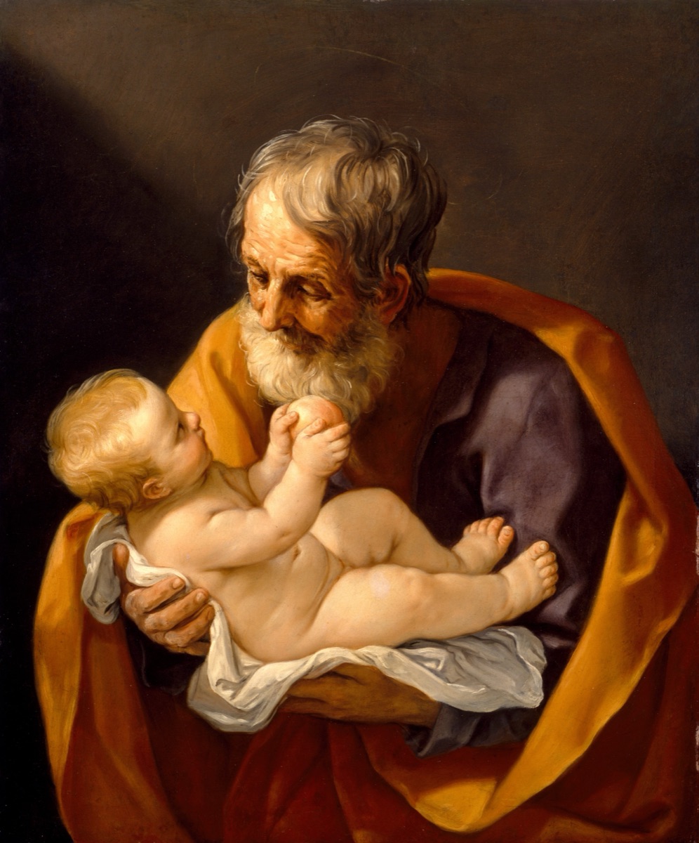 São José segurando o Menino Jesus, pintura de Guido Reni